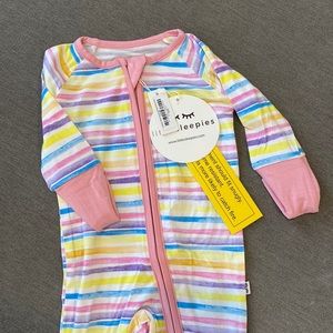 Little Sleepies sunrise stripe NB